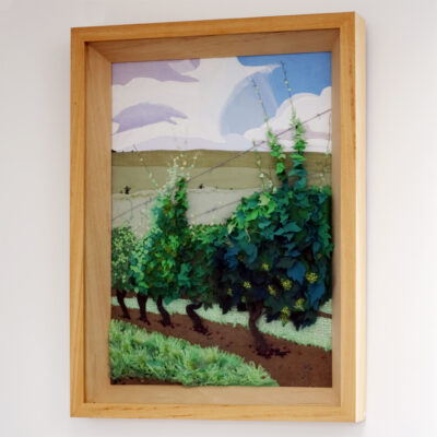 Breaky Bottom Vineyard East Sussex Textile Landscape by Jessica Coote