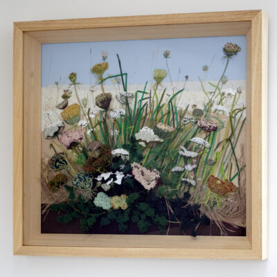 Cow Parsley and Wild Flowers Hand Embroidered Landscape by Jessica Coote