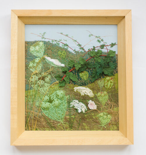 Brambles Headgerow – Hand Embroidered Landscape by Jessica Coote